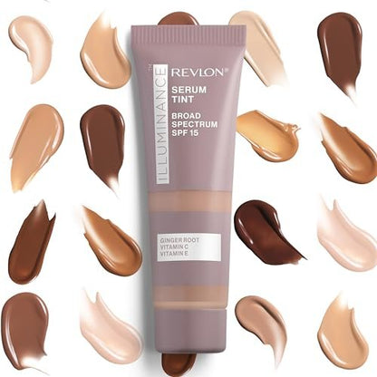 Revlon Illuminance Tinted Serum with Triple Hyaluronic Acid, SPF 15, Buff Beige, 0.94 fl oz