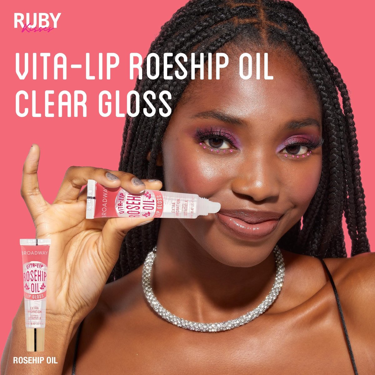 Ruby Kisses Broadway Vita-Lip Clear Lip Gloss (6-Pack) – Ultra-Hydrating & Soothing Formula with Rosehip Oil & Vitamin Oils, High-Shine Non-Sticky Finish - görsel 8