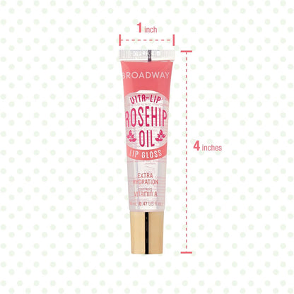 Ruby Kisses Broadway Vita-Lip Clear Lip Gloss (6-Pack) – Ultra-Hydrating & Soothing Formula with Rosehip Oil & Vitamin Oils, High-Shine Non-Sticky Finish