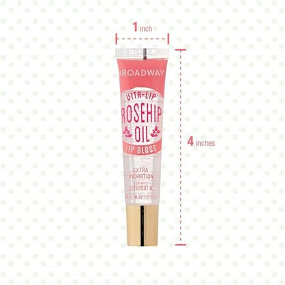Ruby Kisses Broadway Vita-Lip Clear Lip Gloss (6-Pack) – Ultra-Hydrating & Soothing Formula with Rosehip Oil & Vitamin Oils, High-Shine Non-Sticky Finish
