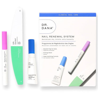 Dr. Dana Nail Repair Kit for Damaged Nails - Strengthening & Exfoliating Treatment with Glycolic Acid, Nail Primer, Hydrator & Priming Wand for Shiny, Healthy Nails Avelisse