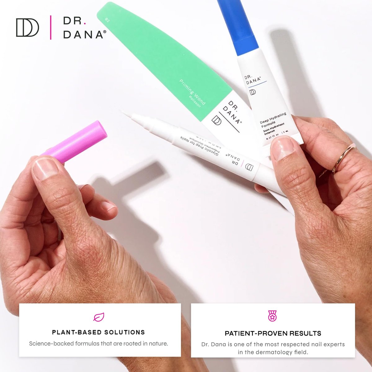Dr. Dana Nail Repair Kit for Damaged Nails - Strengthening & Exfoliating Treatment with Glycolic Acid, Nail Primer, Hydrator & Priming Wand for Shiny, Healthy Nails Avelisse