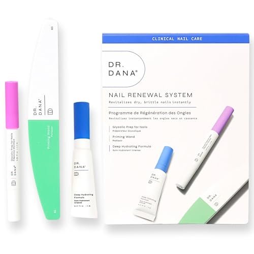 Dr. Dana Nail Repair Kit for Damaged Nails - Strengthening & Exfoliating Treatment with Glycolic Acid, Nail Primer, Hydrator & Priming Wand for Shiny, Healthy Nails Avelisse