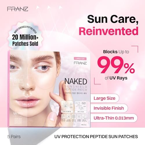 FRANZ UV Patch UPF 50+ Sun Protection – Peptide-Infused Anti-Aging Facial Patches for Daily Outdoor Activities (5 Pairs) - görsel 4