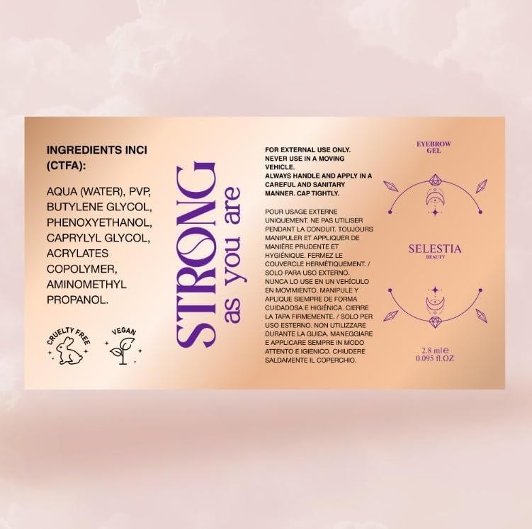 SELESTIA BEAUTY Clear Eyebrow Gel – Strong Hold, Natural Finish, Flake-Free Brow Lamination Gel, 0.095 fl.oz. Avelisse