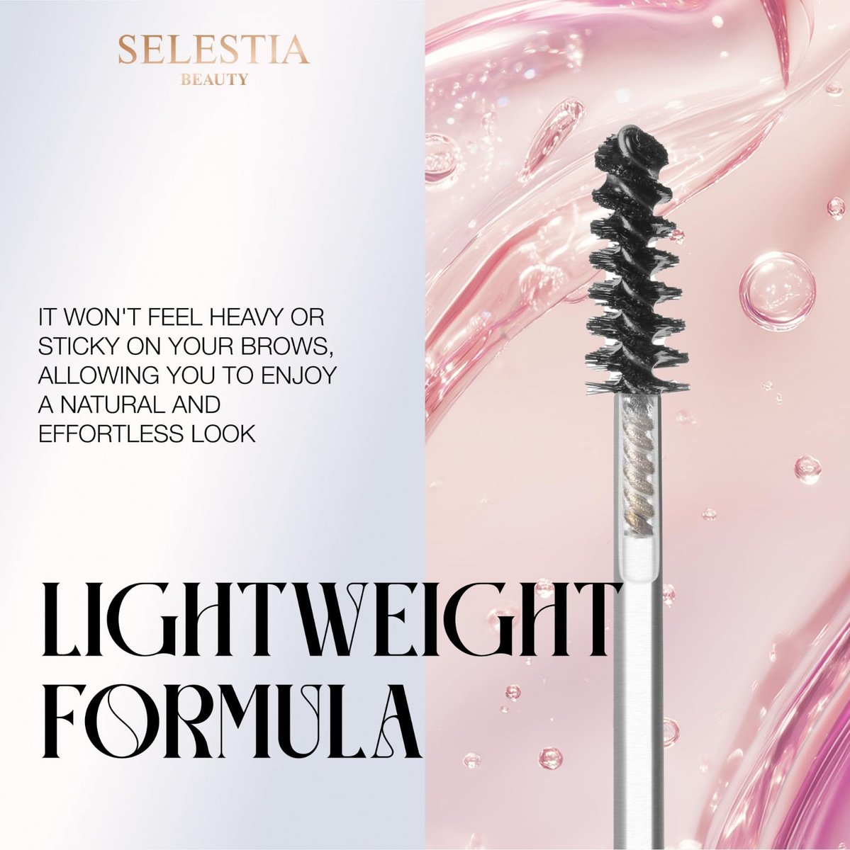 SELESTIA BEAUTY Clear Eyebrow Gel – Strong Hold, Natural Finish, Flake-Free Brow Lamination Gel, 0.095 fl.oz. Avelisse