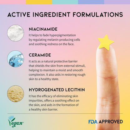 #OOTD Star Pimple Patches – Hydrocolloid Acne Spot Treatment with Niacinamide & Ceramide, Cute Pastel Colors, K-Beauty Skincare for Face, 80 Count Avelisse