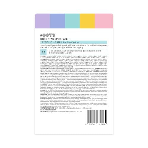 #OOTD Star Pimple Patches – Hydrocolloid Acne Spot Treatment with Niacinamide & Ceramide, Cute Pastel Colors, K-Beauty Skincare for Face, 80 Count Avelisse