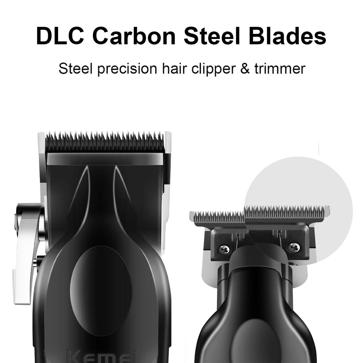 KEMEI Professional Hair Clipper & Beard Trimmer Set for Men – Cordless Rechargeable Fade Clipper Kit (KM-2299, KM-2296, KM-1102) Avelisse