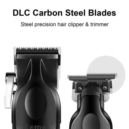 KEMEI Professional Hair Clipper & Beard Trimmer Set for Men – Cordless Rechargeable Fade Clipper Kit (KM-2299, KM-2296, KM-1102) Avelisse