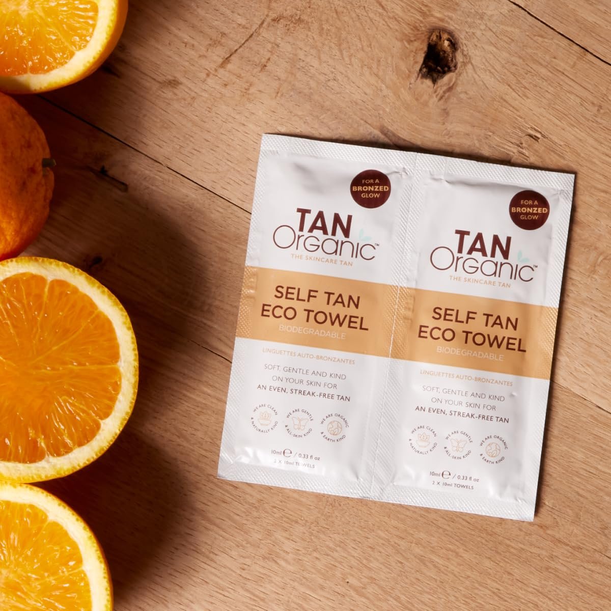 TanOrganic Self Tan Eco Towels 10-Pack – Face & Body Wipes, Travel-Friendly, Oil-Infused, Fast-Drying, Streak-Free Natural Bronze Tan, Long-Lasting 7-10 Days - görsel 5