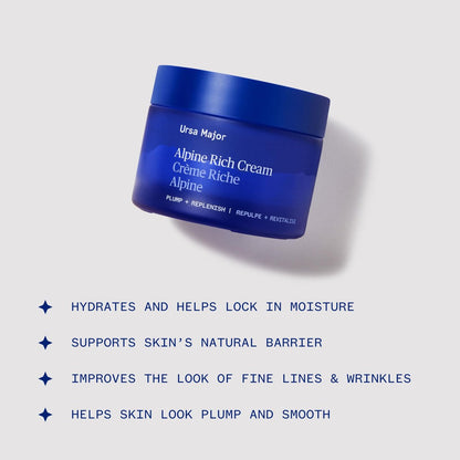 Ursa Major Alpine Rich Cream - Deeply Hydrating Natural Face Moisturizer, Vegan & Cruelty-Free, 1.69 oz Avelisse