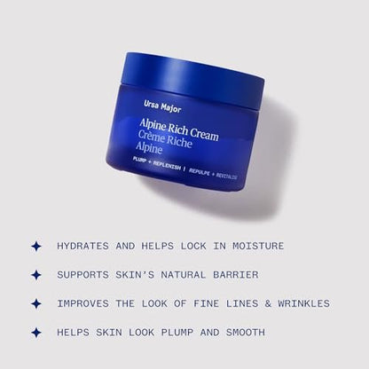Ursa Major Alpine Rich Cream - Deeply Hydrating Natural Face Moisturizer, Vegan & Cruelty-Free, 1.69 oz Avelisse