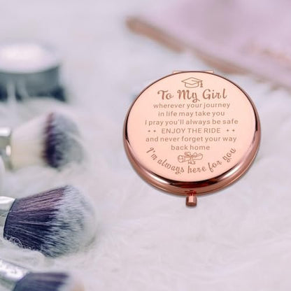 2026 Graduation Gifts for Women - Class of 2026 Compact Mirror - Rose Gold Senior Year Gift for Her Avelisse