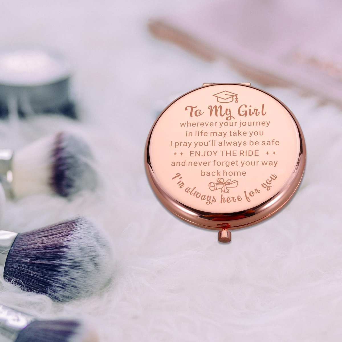 2026 Graduation Gifts for Women - Class of 2026 Compact Mirror - Rose Gold Senior Year Gift for Her Avelisse