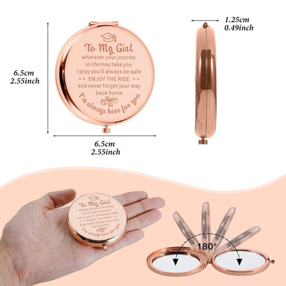 2026 Graduation Gifts for Women - Class of 2026 Compact Mirror - Rose Gold Senior Year Gift for Her Avelisse