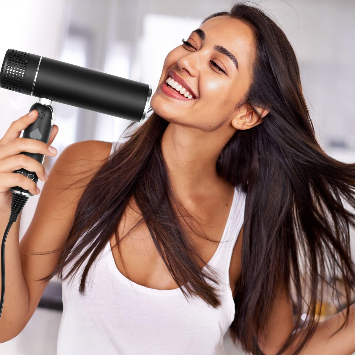 StyleCraft Ace Foldable Lightweight Hair Dryer with Powerful Motor, Diffuser & Concentrator Nozzle – Black Avelisse