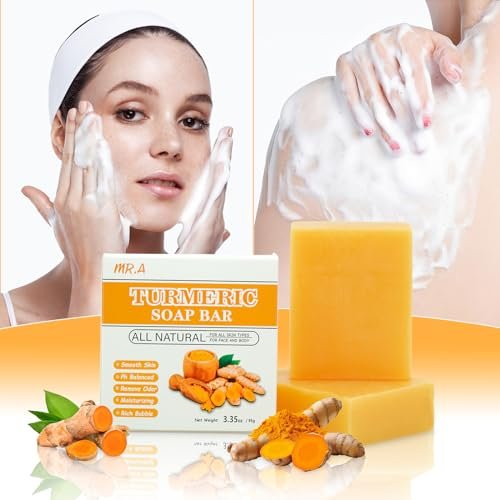 MR.A Turmeric Soap Bar & Oil Set: Natural Vitamin C Infused Face & Body Cleanser, Soothing & Hydrating Skincare for All Skin Types - görsel 6