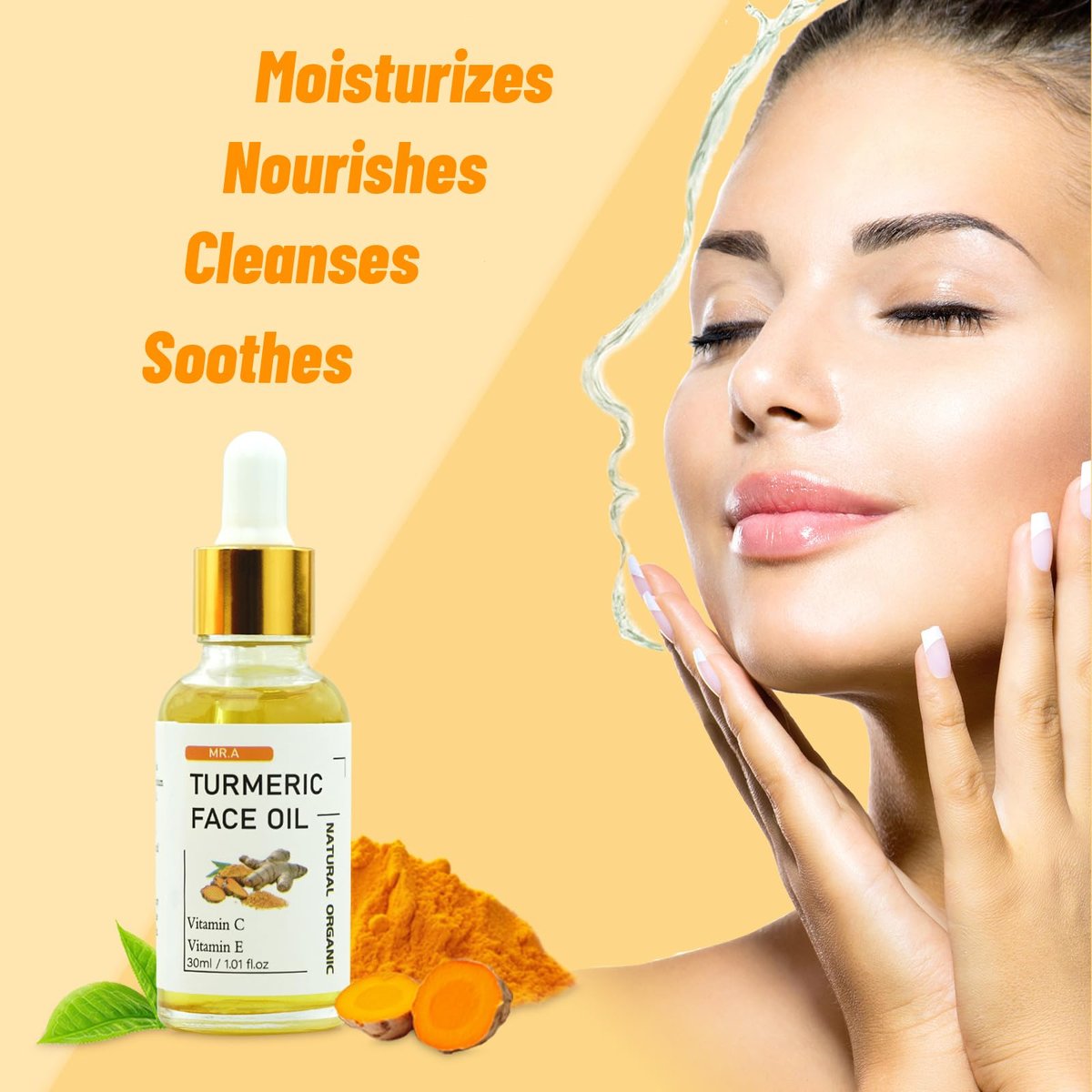 MR.A Turmeric Soap Bar & Oil Set: Natural Vitamin C Infused Face & Body Cleanser, Soothing & Hydrating Skincare for All Skin Types - görsel 7