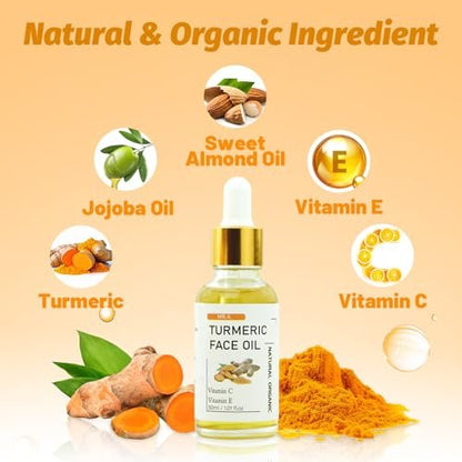 MR.A Turmeric Soap Bar & Oil Set: Natural Vitamin C Infused Face & Body Cleanser, Soothing & Hydrating Skincare for All Skin Types