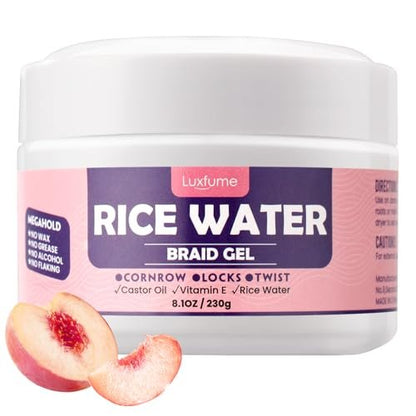 Luxfume Braiding Gel Extra Hold 8.1 oz – Extreme Hold for Braids, Twists, Locs & Edges with High Shine, No White Residue
