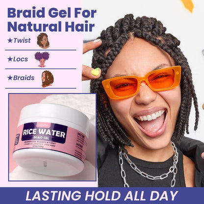 Luxfume Braiding Gel Extra Hold 8.1 oz – Extreme Hold for Braids, Twists, Locs & Edges with High Shine, No White Residue