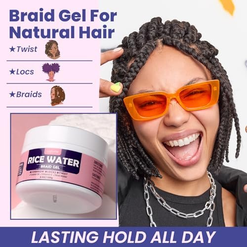 Luxfume Braiding Gel Extra Hold 8.1 oz – Extreme Hold for Braids, Twists, Locs & Edges with High Shine, No White Residue - görsel 9