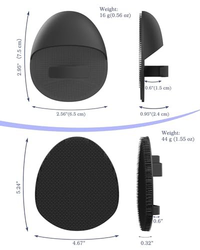 Manmihealth Silicone Back Scrubber, Bath Glove & Face Brush Set (3PCS) - Super-Exfoliating & Lathering Body Scrubber, Shower Brush, Face Scrubber Combination, with Free Hook (Black) - görsel 6