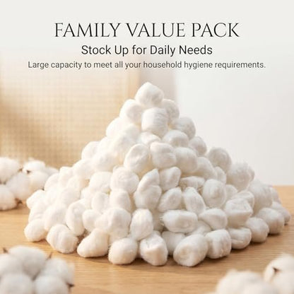 Sukh 250PCS Cotton Balls - Pure White Cotton Balls for Makeup Removal, Nail Polish Remover, Facial Care & Sensitive Skin