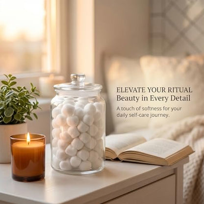 Sukh 250PCS Cotton Balls - Pure White Cotton Balls for Makeup Removal, Nail Polish Remover, Facial Care & Sensitive Skin