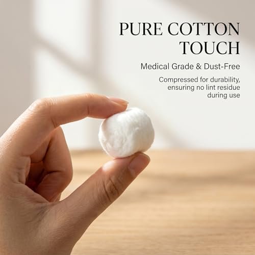 Sukh 250PCS Cotton Balls - Pure White Cotton Balls for Makeup Removal, Nail Polish Remover, Facial Care & Sensitive Skin - görsel 4