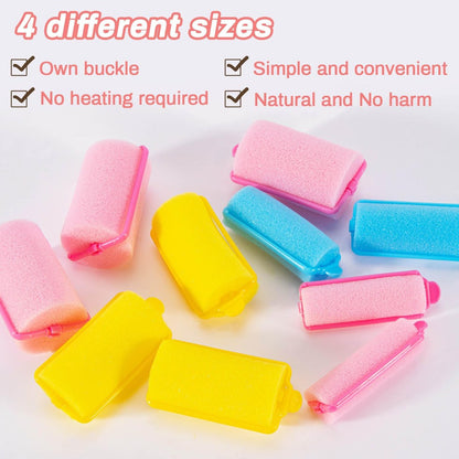 MAQIHAN 36PCS Foam Hair Rollers - Heatless Sponge Rollers for Short & Long Hair, Overnight Curlers for Soft Bouncy Curls, Jumbo Large Foam Rollers for Sleeping