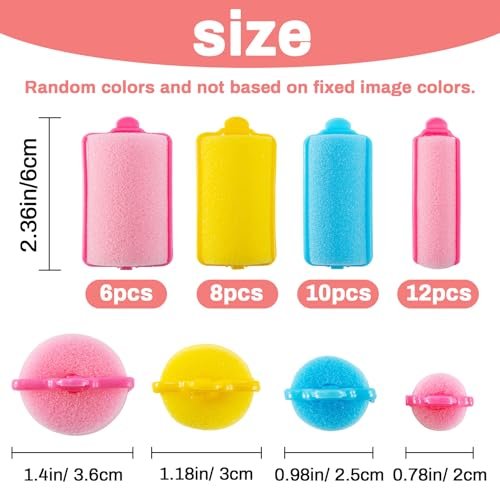 MAQIHAN 36PCS Foam Hair Rollers - Heatless Sponge Rollers for Short & Long Hair, Overnight Curlers for Soft Bouncy Curls, Jumbo Large Foam Rollers for Sleeping - görsel 4