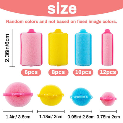 MAQIHAN 36PCS Foam Hair Rollers - Heatless Sponge Rollers for Short & Long Hair, Overnight Curlers for Soft Bouncy Curls, Jumbo Large Foam Rollers for Sleeping