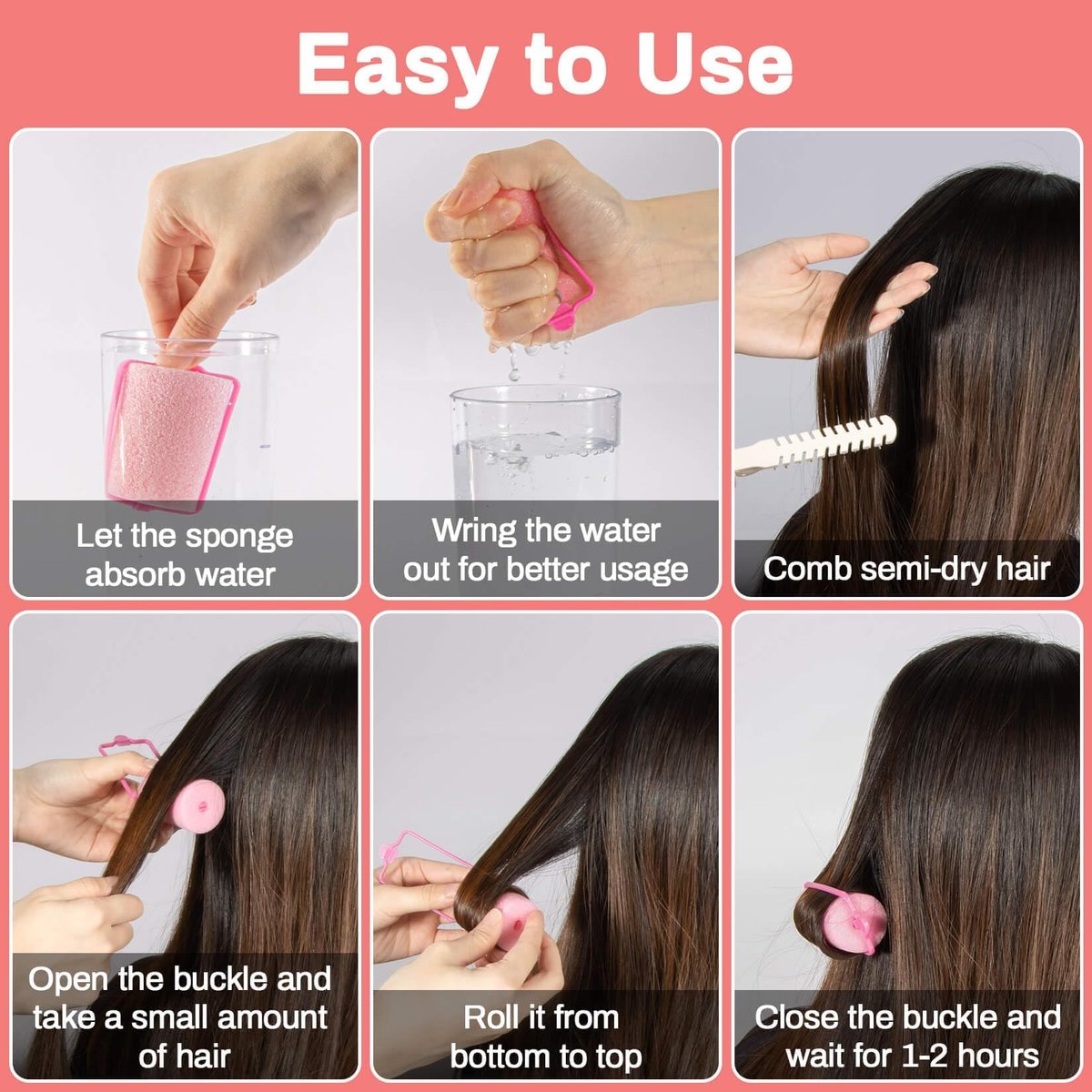 MAQIHAN 36PCS Foam Hair Rollers - Heatless Sponge Rollers for Short & Long Hair, Overnight Curlers for Soft Bouncy Curls, Jumbo Large Foam Rollers for Sleeping - görsel 5