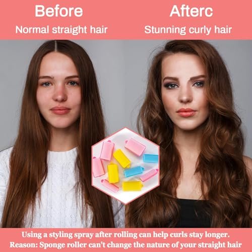 MAQIHAN 36PCS Foam Hair Rollers - Heatless Sponge Rollers for Short & Long Hair, Overnight Curlers for Soft Bouncy Curls, Jumbo Large Foam Rollers for Sleeping - görsel 10