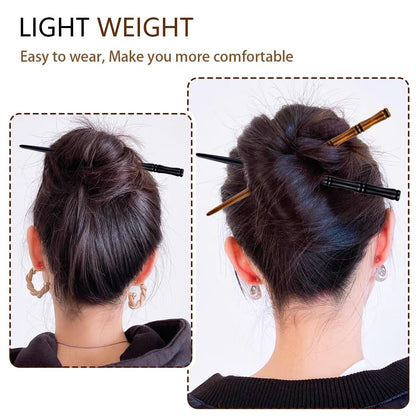 16 PCS Retro Wooden Hair Sticks Bamboo Shape Hair Chopsticks - Vintage Elegant Hair Pins for Long Hair Women and Girls Bun Hairstyles Decorative Holder