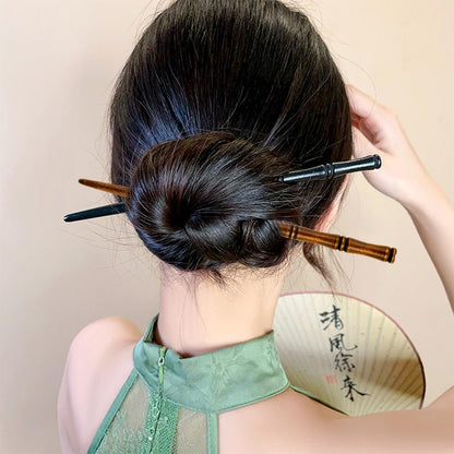 16 PCS Retro Wooden Hair Sticks Bamboo Shape Hair Chopsticks - Vintage Elegant Hair Pins for Long Hair Women and Girls Bun Hairstyles Decorative Holder