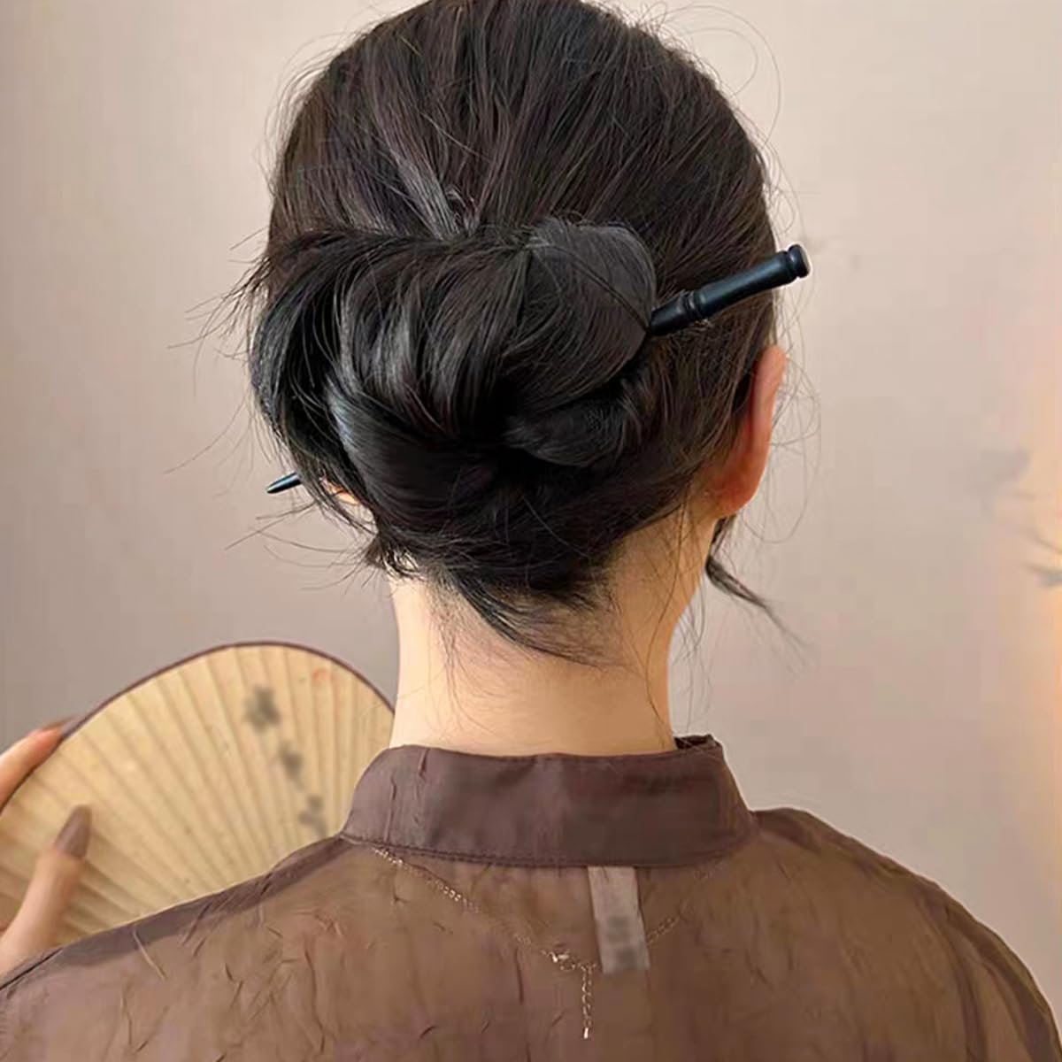 16 PCS Retro Wooden Hair Sticks Bamboo Shape Hair Chopsticks - Vintage Elegant Hair Pins for Long Hair Women and Girls Bun Hairstyles Decorative Holder - görsel 9