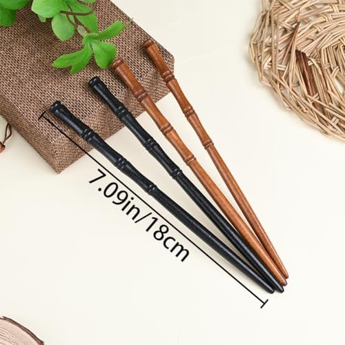 16 PCS Retro Wooden Hair Sticks Bamboo Shape Hair Chopsticks - Vintage Elegant Hair Pins for Long Hair Women and Girls Bun Hairstyles Decorative Holder - görsel 4