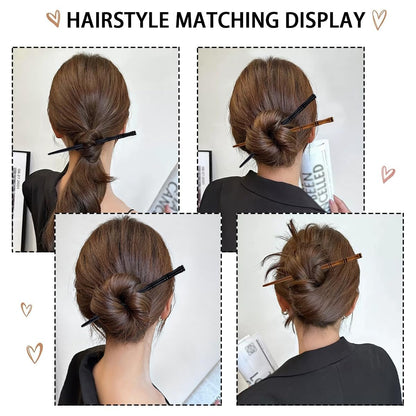 16 PCS Retro Wooden Hair Sticks Bamboo Shape Hair Chopsticks - Vintage Elegant Hair Pins for Long Hair Women and Girls Bun Hairstyles Decorative Holder