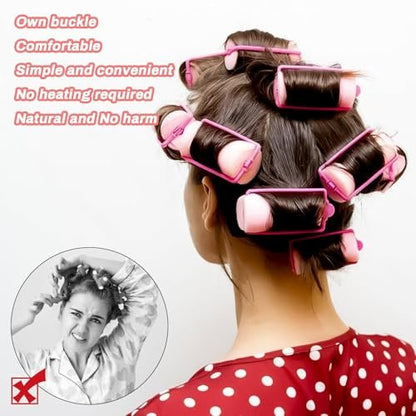 MAQIHAN 24PCS Foam Hair Rollers - 1.89 Inch Large Sponge Rollers for Heatless Curls - Soft Sleeping Curlers for Short & Long Hair
