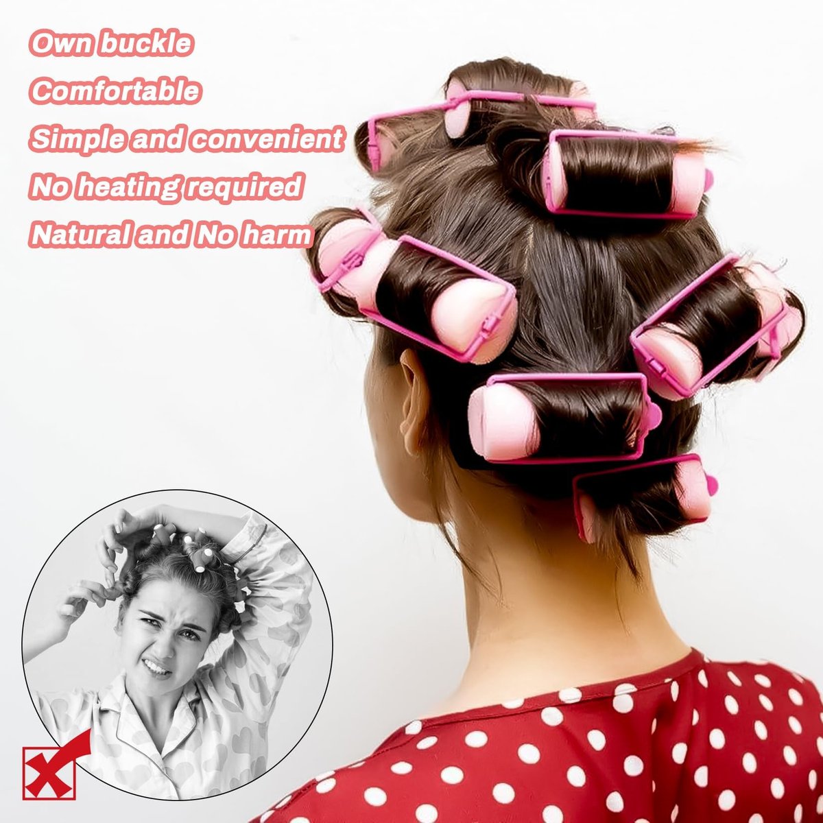 MAQIHAN 24PCS Foam Hair Rollers - 1.89 Inch Large Sponge Rollers for Heatless Curls - Soft Sleeping Curlers for Short & Long Hair - görsel 8