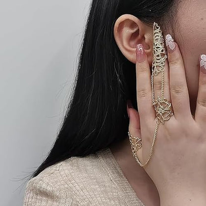 Sgoeths Gothic Hollow Finger Nail Tip Claw Rings for Women - 2 Pcs Copper Fingertip Claw Nail Rings for Halloween Cosplay Costume