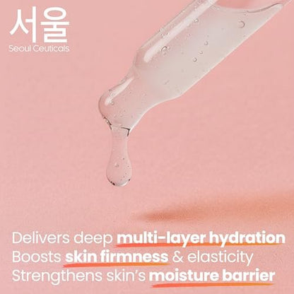 SeoulCeuticals Korean Hyaluronic Acid Serum for Face - Dual Molecular Weight HA with Centella & Propolis - 1 oz Avelisse