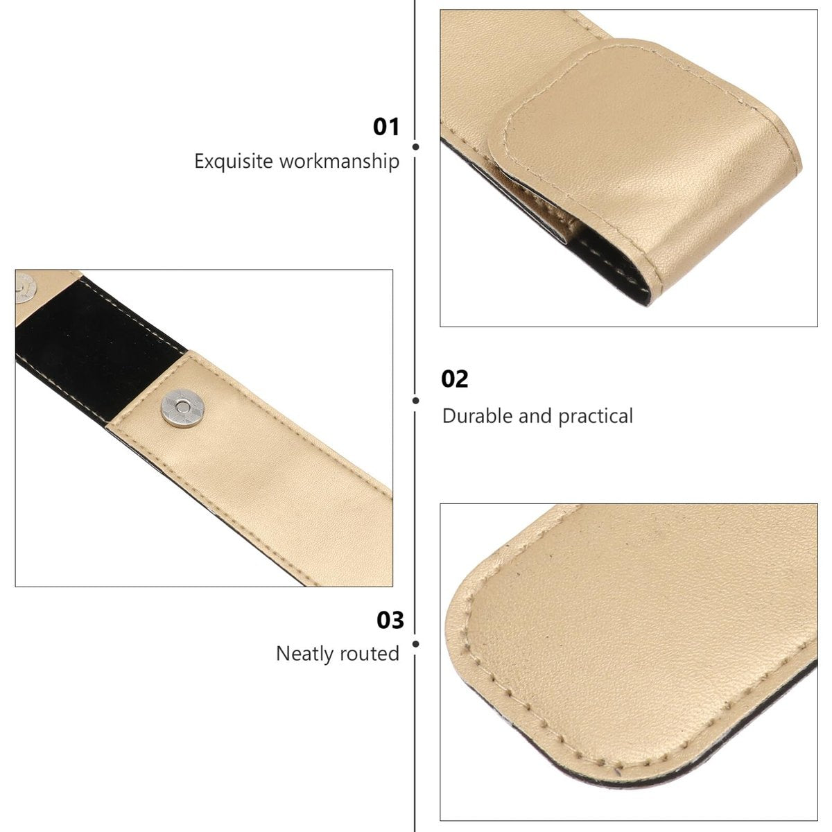 Beaupretty Pu Leather Tweezer Protective Case – Smooth, Shockproof Cover for Eyelash Grafting Tweezers, Lightweight Portable Storage Sleeve (Golden, 14.5x4.3cm) - görsel 15