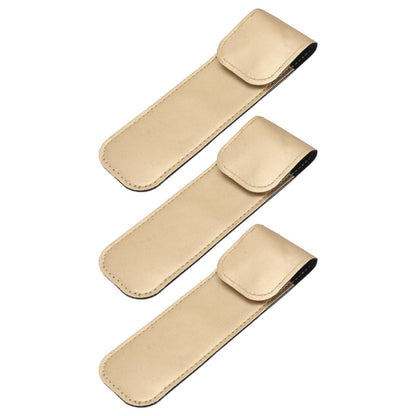 Beaupretty Pu Leather Tweezer Protective Case – Smooth, Shockproof Cover for Eyelash Grafting Tweezers, Lightweight Portable Storage Sleeve (Golden, 14.5x4.3cm)