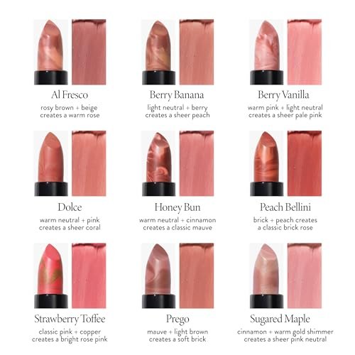 LAURA GELLER NEW YORK Italian Marble Sheer Lipstick - Al Fresco - Hydrating & Lightweight - Vitamin E & Castor Seed Oil - Cream Finish Avelisse