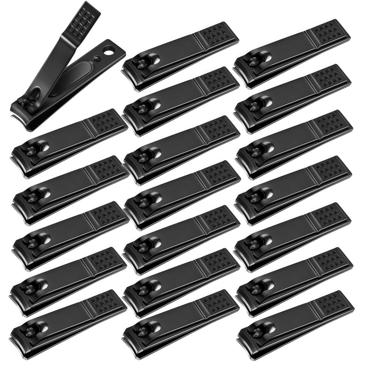 AVERZELLA 20-Pack Nail Clippers Bulk – Curved Edge Toe Nail & Fingernail Trimmer for Men, Women, Home, Travel (Black) - görsel 1