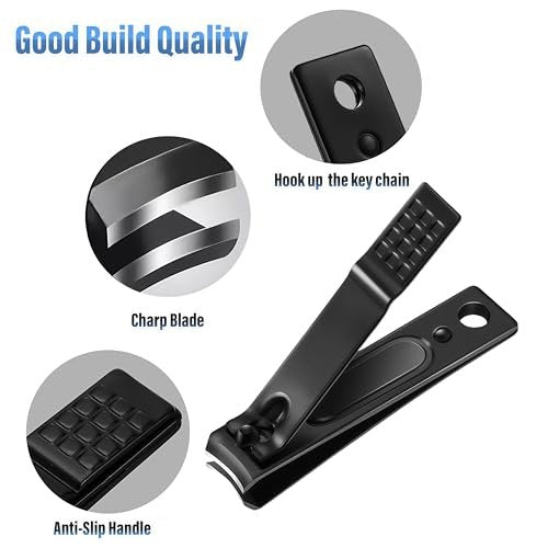 AVERZELLA 20-Pack Nail Clippers Bulk – Curved Edge Toe Nail & Fingernail Trimmer for Men, Women, Home, Travel (Black) - görsel 6